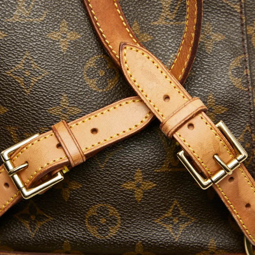 LOUIS VUITTON Authentic Brown Monogram Leather Backpack - Picture 11 of 14